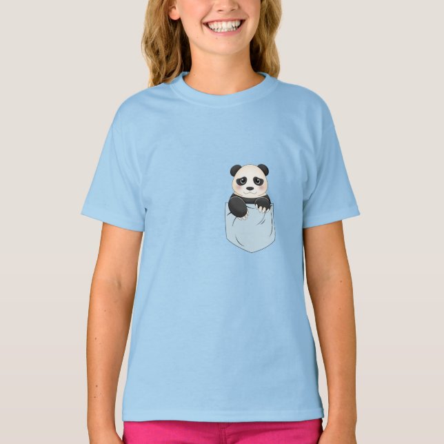 Camiseta Urso Panda Fofo no bolso (Frente)