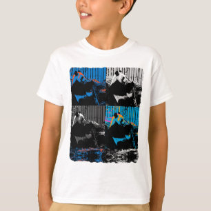 Camiseta Urso Panda Multi-painel de Design de Arte Moderna