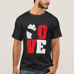 Camiseta Urso Panda Panda Preto e Branco Amor