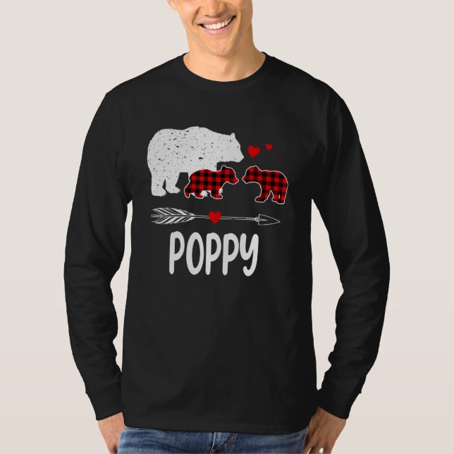 Camiseta Urso-Papas, Xadrez-Búfalo Vermelho Urso-Papjama (Frente)