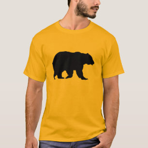 Camiseta Urso Pardo Caminhando Silhueta Preta