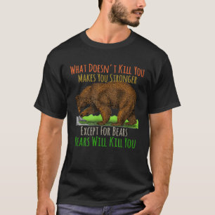 Camiseta Urso Pardo Engraçado Que Não Te Mata Câmera de Tri