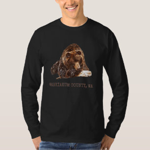 Camiseta Urso Pardo Grizli do Condado de Wahkiakum na Neve