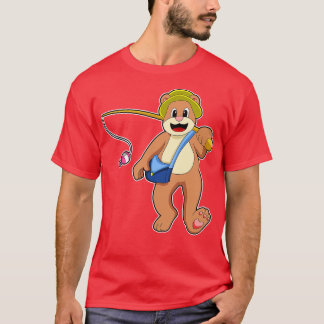 Camiseta Urso pescando com vara de pescar 1