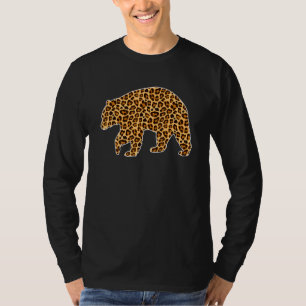 Camiseta Urso Pet Animal Imprime Meninas Leopardo Mulheres 