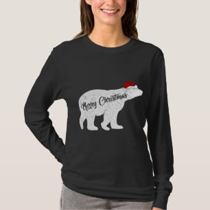 Camiseta Urso Polar Amante de os animais Xmas Santa Hat Urs