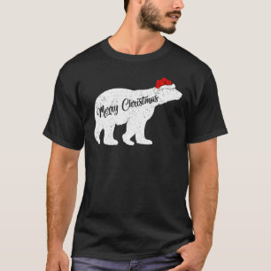Camiseta Urso Polar Amante de os animais Xmas Santa Hat Urs