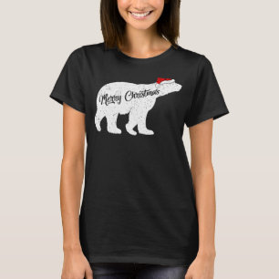 Camiseta Urso Polar Amante de os animais Xmas Santa Hat Urs