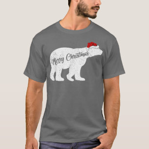 Camiseta Urso Polar Amante de os animais Xmas Santa Hat Urs
