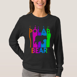 Camiseta Urso Polar Animal Arco-íris Bolha Com Silhueta