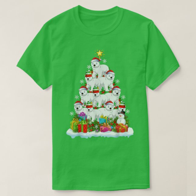 Camiseta Urso Polar Ao Longo Do Xmas Luz Um Urso Polar Engr (Frente do Design)