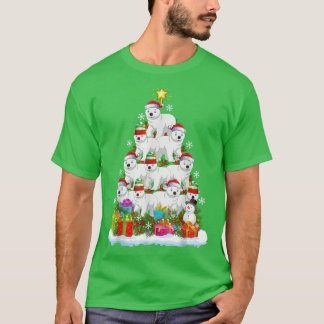 Camiseta Urso Polar Ao Longo Do Xmas Luz Um Urso Polar Engr