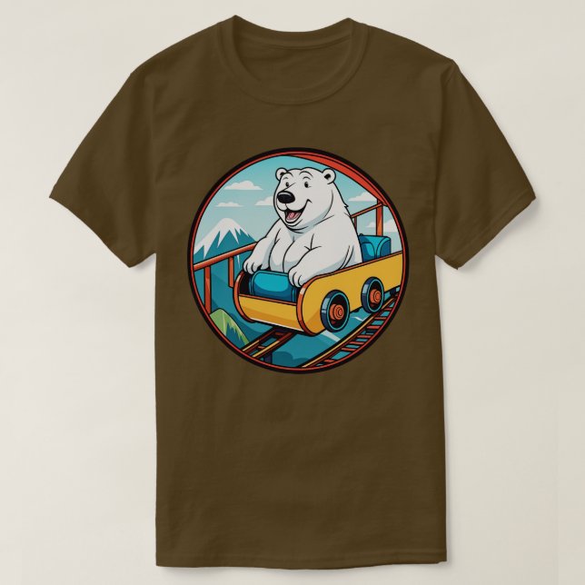 Camiseta Urso Polar Aproveitando uma Porta copos de Rolador (Frente do Design)