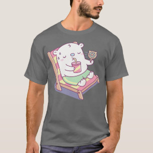 Camiseta Urso Polar Bebê Suado em Cadeira de Praia