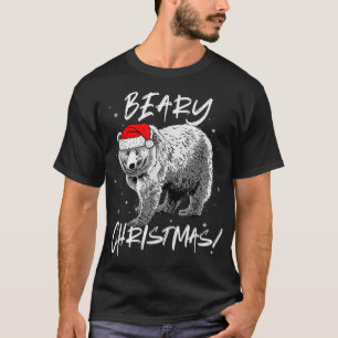Camiseta Urso Polar Bonito De Natal Em Santa Hat