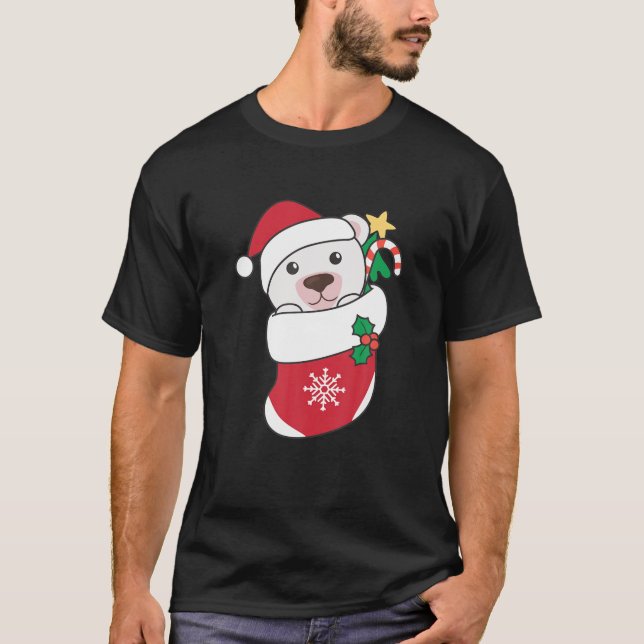 Camiseta Urso Polar Bonito Para Urso Polar De Natal (Frente)