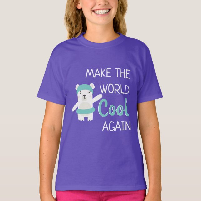 Camiseta Urso polar com anel de natação das alterações clim (Frente)