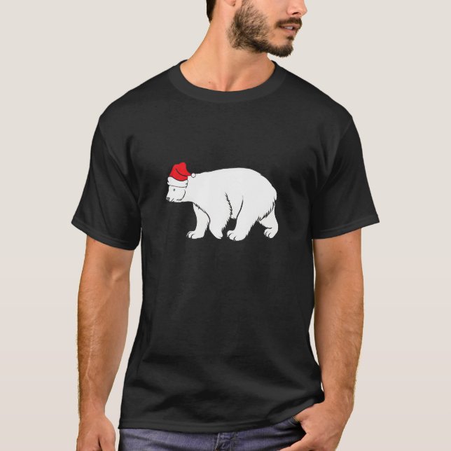 Camiseta Urso Polar Com Papai Noel Natal Natal (Frente)