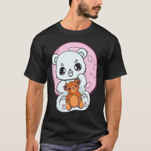 Camiseta Urso Polar Com Urso De Sozinho E De Teddy
