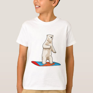 Camiseta Urso polar como Snowboarder com Snowboard