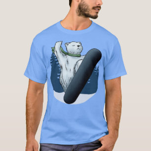 Camiseta Urso polar como Snowboarder com Snowboard 2