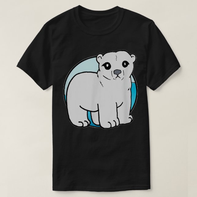 Camiseta Urso Polar de Cartoon Bonito para Amantes de os an (Frente do Design)