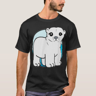 Camiseta Urso Polar de Cartoon Bonito para Amantes de os an