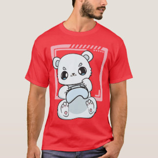 Camiseta Urso Polar de Jogos Jogando Video Games Jogador Ga