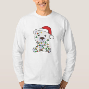 Camiseta Urso Polar de Natal Animais de inverno Ursos Polar