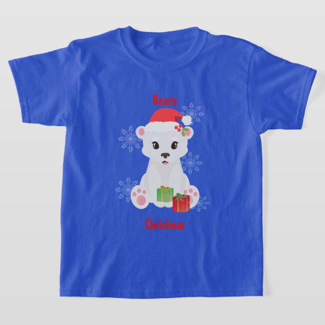 Camiseta Urso Polar de Natal com Camisa-Presente (Postura )