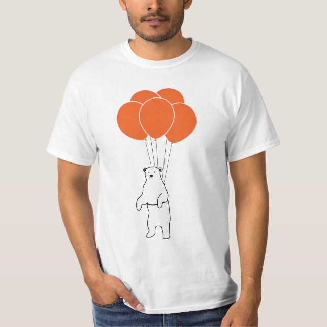 Camiseta Urso polar de voo com balões (Frente)