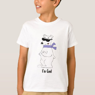 Camiseta Urso polar dos desenhos animados no lenço e nas má