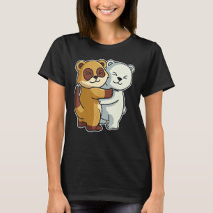 Camiseta Urso Polar E Animais De Meerkat Cute Para Mulheres