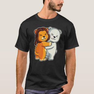 Camiseta Urso Polar E Animais Leões De Coroa Para Mulheres