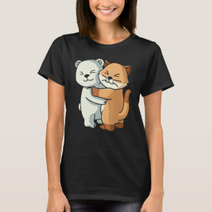 Camiseta Urso Polar E Gatinho-Gato-Gato-Gato-Gato-Bolo-Bolo