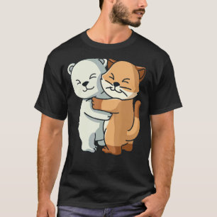Camiseta Urso Polar E Gatinho-Gato-Gato-Gato-Gato-Bolo-Bolo