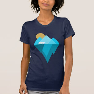 Camiseta Urso Polar e Glaciar Fatos sobre Mudanças Climát