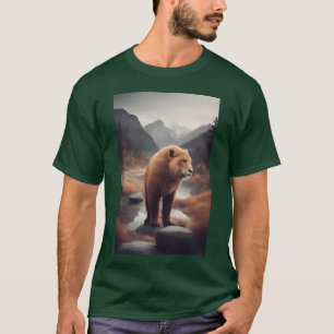 Camiseta Urso Polar e Leão Animais Fofos para Mulheres Anim