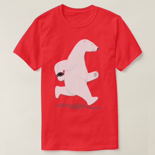 Camiseta Urso Polar em Execução (Frente do Design)