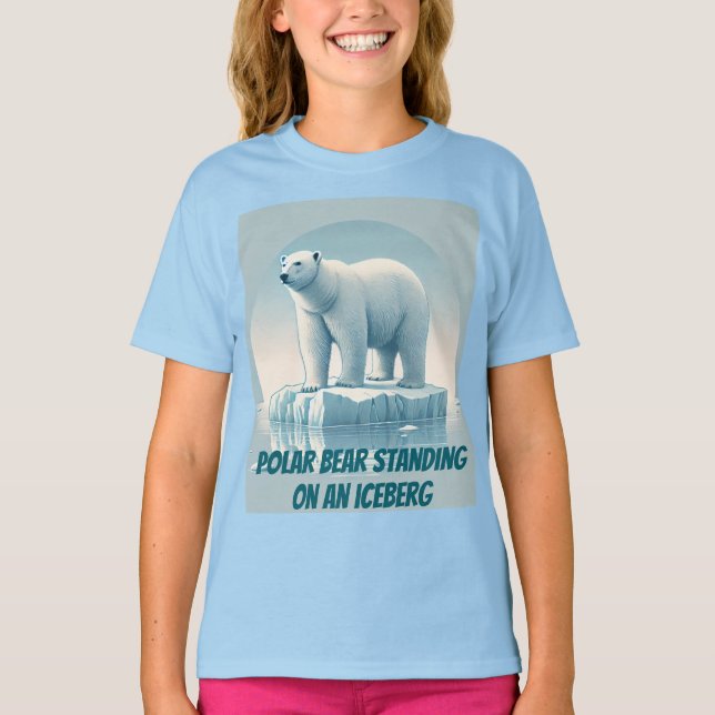 Camiseta "Urso polar" em pé num icebergue (Frente)