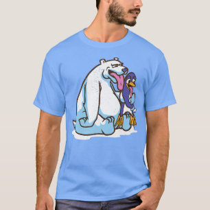 Camiseta Urso Polar Engraçado Licita Urso Polar Sorvete Pin