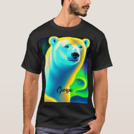Camiseta Urso polar espantoso. Texto editável.