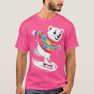 Camiseta Urso Polar Fofo Patinando no Gelo