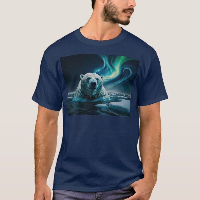 Camiseta Urso Polar, Inundações de Gelo e Arte Aurora (Frente)