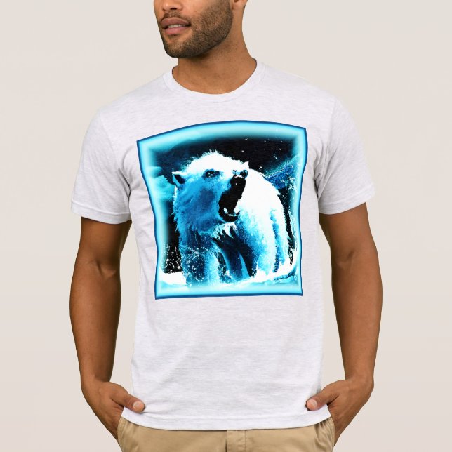 Camiseta "Urso Polar Irritado" - Pintura Bonita. Comprar Ag (Frente)