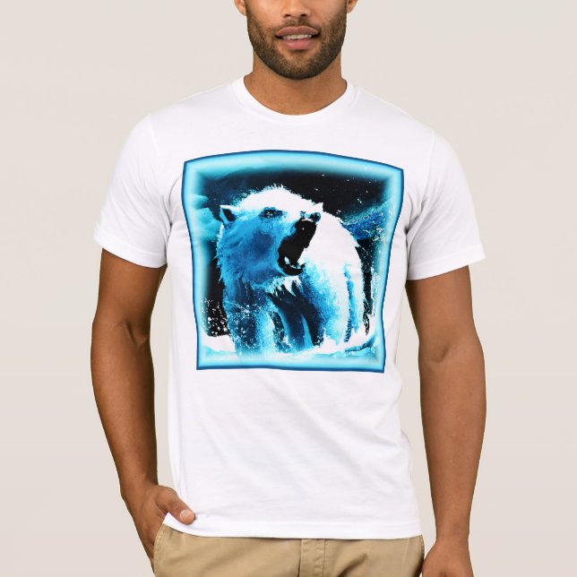 Camiseta "Urso Polar Irritado" - Pintura Bonita. Comprar Ag (Frente)