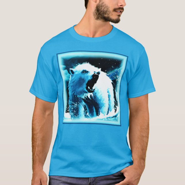 Camiseta "Urso Polar Irritado" - Pintura Bonita. Comprar Ag (Frente)
