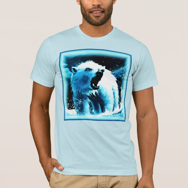 Camiseta "Urso Polar Irritado" - Pintura Bonita. Comprar Ag (Frente)