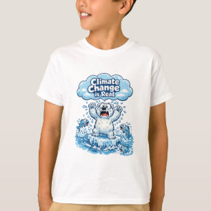 Camiseta Urso Polar Kawaii a Mudança Climática é Real