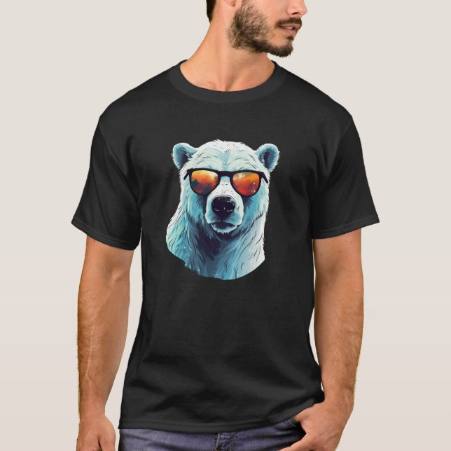 Camiseta Urso Polar legal com Óculos Solares (Frente)